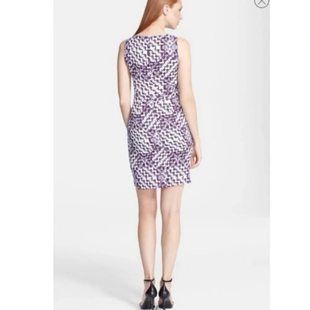 Rebecca Minkoff Silk Sheath Dress Cream Pink Purple 2